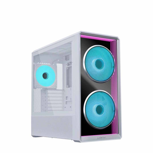 Lian-Li LANCOOL 217 INF Mid-Tower PC Case, 2x Pre-Installed Fans, E-ATX/EEB Support, 380mm GPU Clearance, 360mm Radiator Top, Dual PSU Mount, White | LAN217INFW